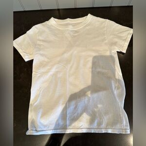 HANES Boys Size Medium White Short Sleeve Tee Shirt Dance Costume Shirt